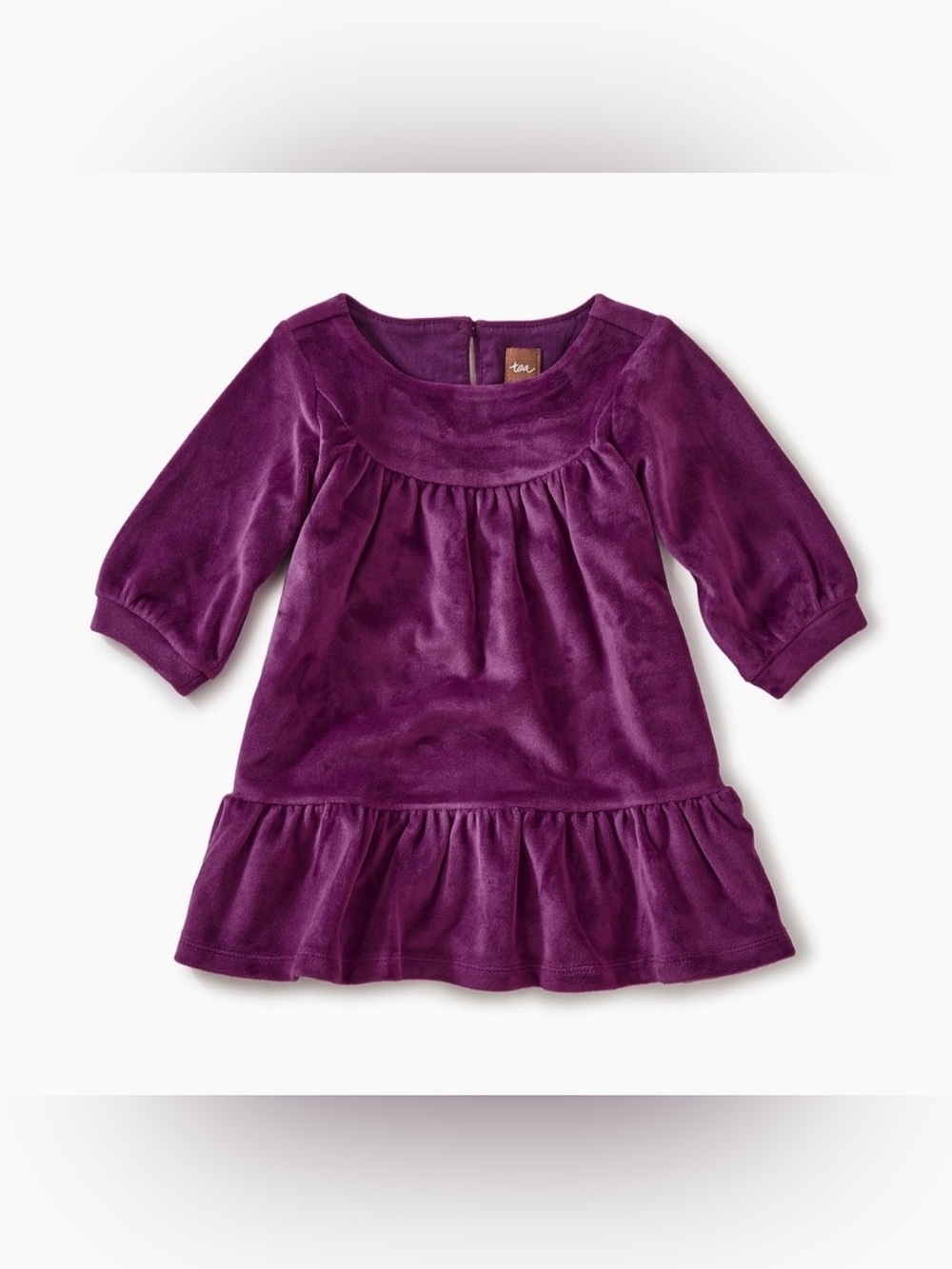 Tea Collection Velour Velvet Dress, purple/cosmic berry Size 7Y